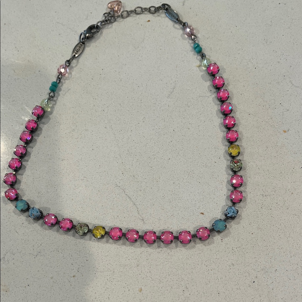 Chic Pink and Multicolor Beaded Necklace